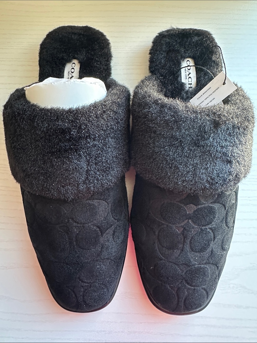 NWT Coach Mules with Sherpa size 9